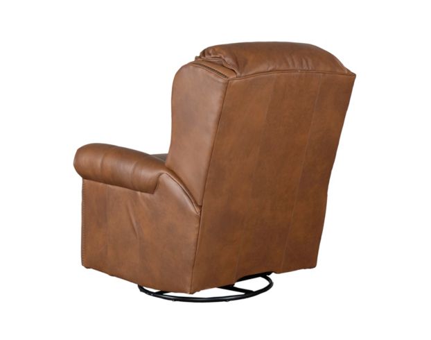 Smith Brothers Of Berne, Inc. 720 Collection Genuine Leather Brown Swivel Glider Recliner large image number 8