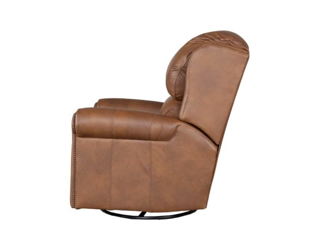 Smith Brothers Of Berne, Inc. 720 Collection Genuine Leather Brown Swivel Glider Recliner large image number 9