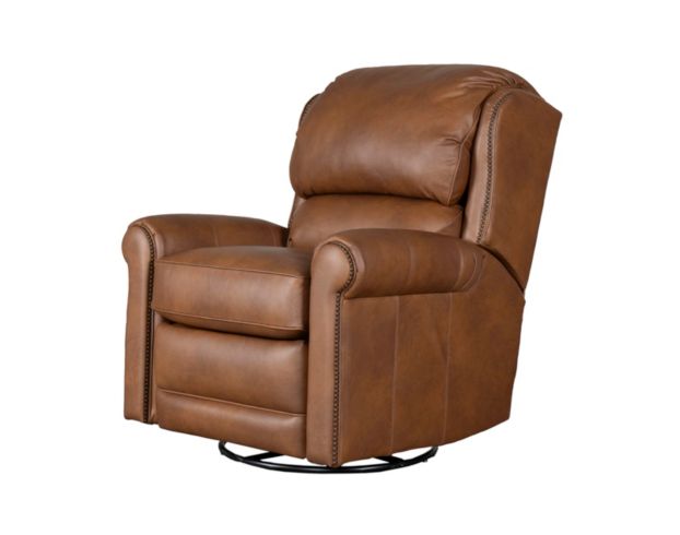 Smith Brothers Of Berne, Inc. 720 Collection Genuine Leather Brown Swivel Glider Recliner large image number 10