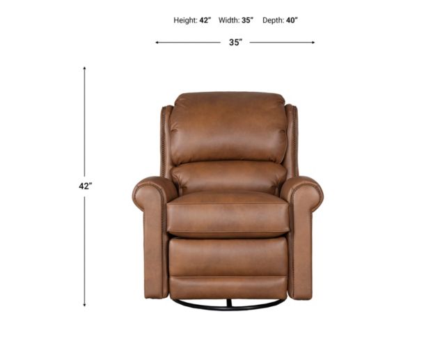 Smith Brothers Of Berne, Inc. 720 Collection Genuine Leather Brown Swivel Glider Recliner large image number 13