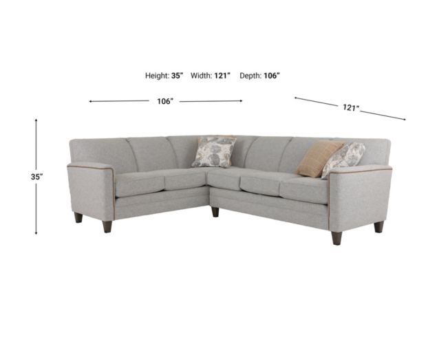 Smith Brothers 3000 Series Gray 2-Piece Sectional with Righ-Facing Sofa large image number 11