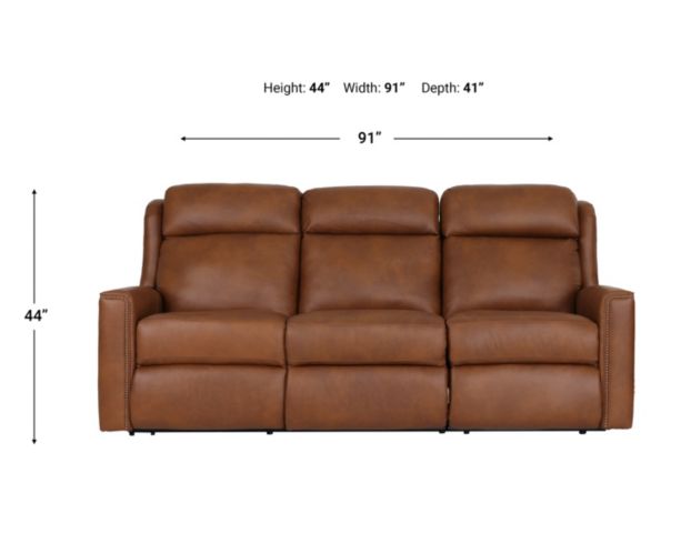 Smith Brothers M101 Collection Genuine Leather Power Reclining Sofa large image number 9