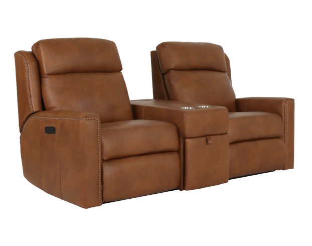 Smith Brothers M101 Collection Genuine Leather Power Reclining Loveseat with Console large image number 6