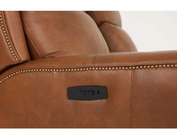 Smith Brothers M101 Collection Genuine Leather Power Reclining Loveseat with Console large image number 8