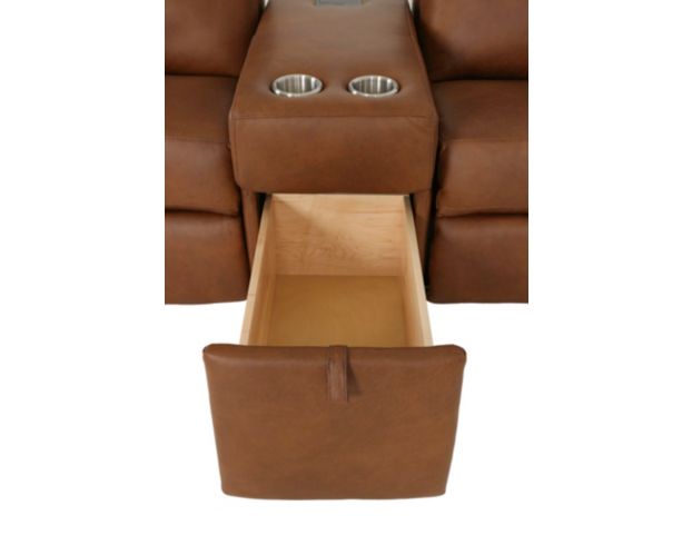 Smith Brothers M101 Collection Genuine Leather Power Reclining Loveseat with Console large image number 9