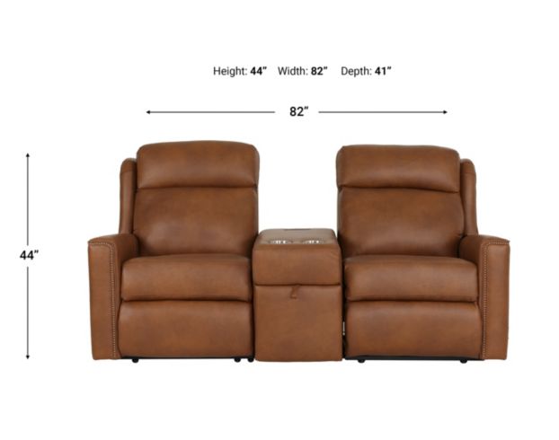 Smith Brothers M101 Collection Genuine Leather Power Reclining Loveseat with Console large image number 10