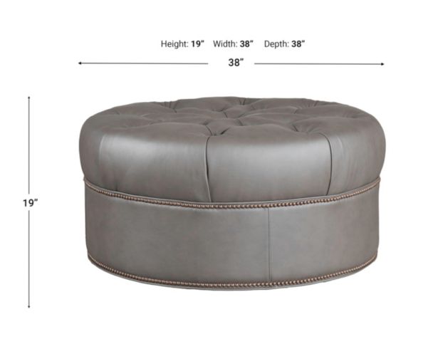 Smith Brothers Of Berne, Inc. 2000 Series Gray Genuine Leather Ottoman large image number 4