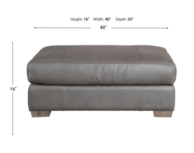 Smith Brothers Of Berne, Inc. 8000 Series Gray Genuine Leather Ottoman and a Half large image number 4