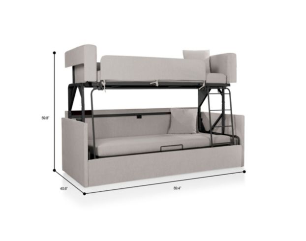 Domus Vita Dba Sealy Home SoFunk Dove Gray Bunk Bed Sleeper Sofa large image number 13