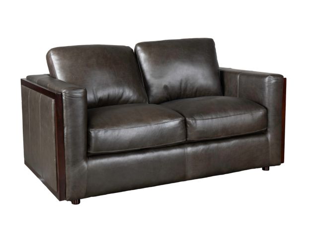 Simon Li J929 Gray Genuine Leather Loveseat large image number 2