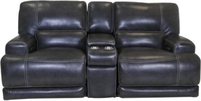 Simon li leather power deals reclining loveseat