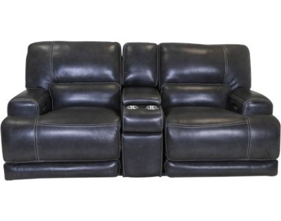 Simon Li M155 Leather Power Recline Console Loveseat