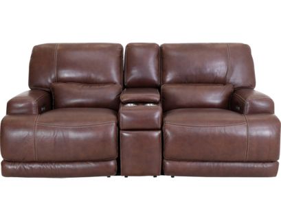 Simon Li M155 Leather Power Headrest Console Loveseat