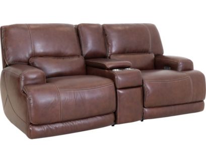 Simon Li M155 Leather Power Headrest Console Loveseat