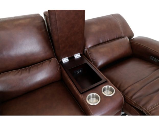 Simon li leather power deals reclining loveseat