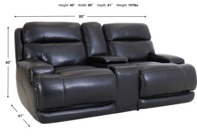 Simon Li M117 Collection Leather Power Console Loveseat | Homemakers