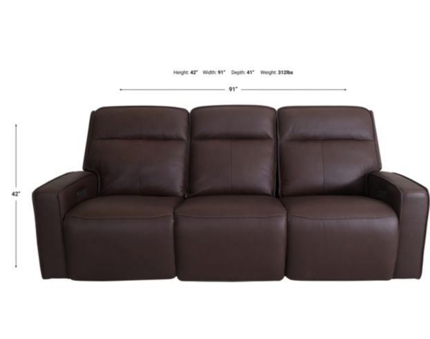 Simon Li M270 Collection Leather Power Reclining Sofa large image number 8
