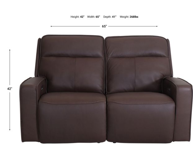 Simon Li M270 Collection Leather Power Reclining Loveseat large image number 8
