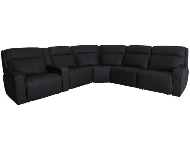 Simon Li M439 Collection 6-Piece Leather Power Sectional large image number 2