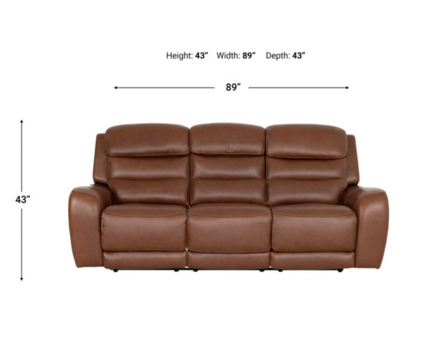 Simon Li Furniture M505 Collection Chestnut Leather Power Reclining Sofa large image number 10