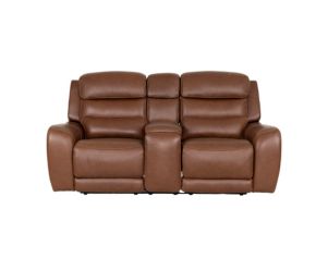 Simon Li Furniture M505 Collection Chestnut Leather Power Reclining Loveseat