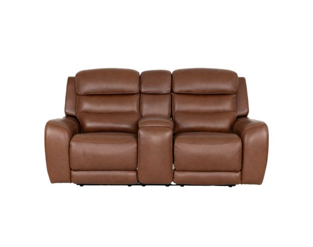 Simon Li Furniture M505 Collection Chestnut Leather Power Reclining Loveseat large image number 1