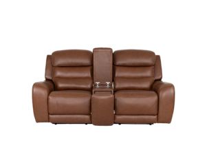 Simon Li Furniture M505 Collection Chestnut Leather Power Reclining Loveseat