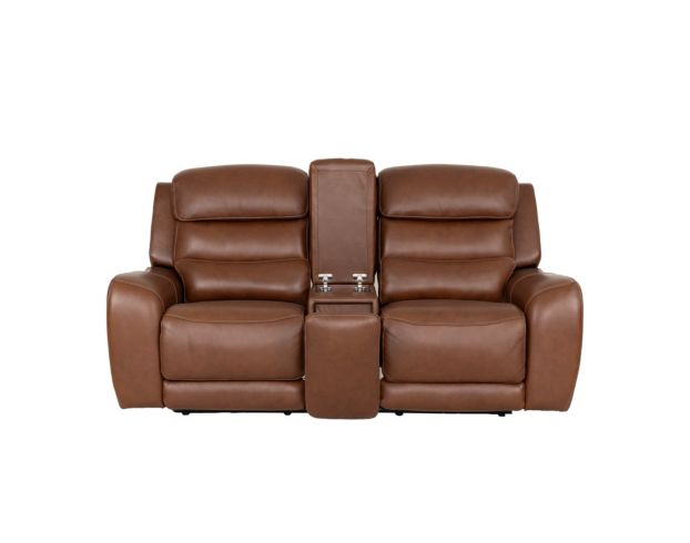 Simon Li Furniture M505 Collection Chestnut Leather Power Reclining Loveseat large image number 2