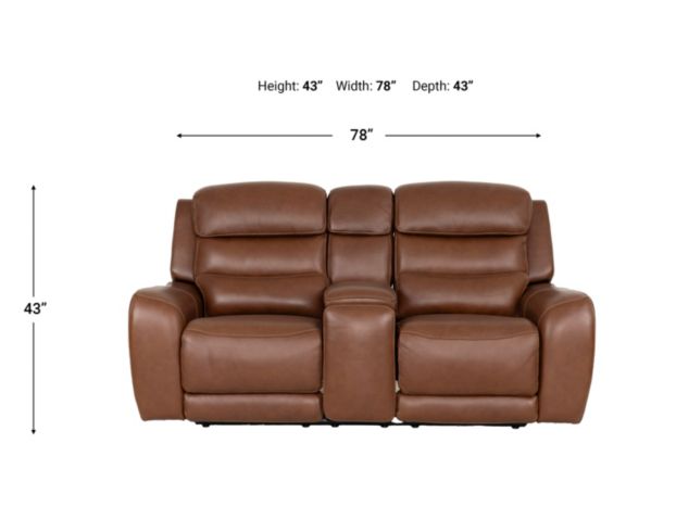 Simon Li Furniture M505 Collection Chestnut Leather Power Reclining Loveseat large image number 11