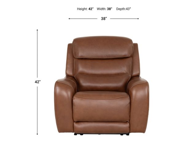 Simon Li Furniture M505 Collection Chestnut Leather Power Recliner large image number 9