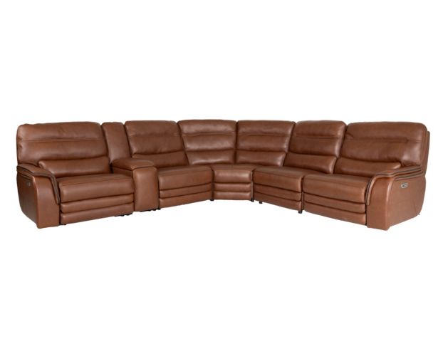 Simon Li M514 Collection Chestnut 6-Piece Leather Power Reclining Sectional large image number 2