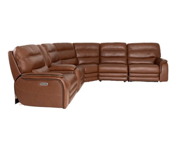 Simon Li M514 Collection Chestnut 6-Piece Leather Power Reclining Sectional large image number 3