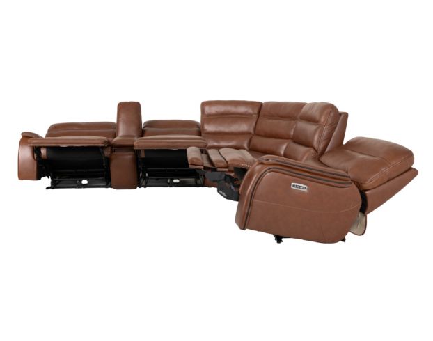 Simon Li M514 Collection Chestnut 6-Piece Leather Power Reclining Sectional large image number 4