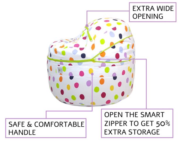 Smart Wallaby Polka Dots Storage Bean Bag large image number 5