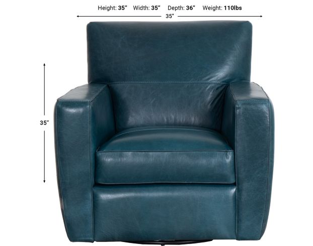 Soft Line America 4821 Collection Teal 100% Leather Swivel Chair large image number 6