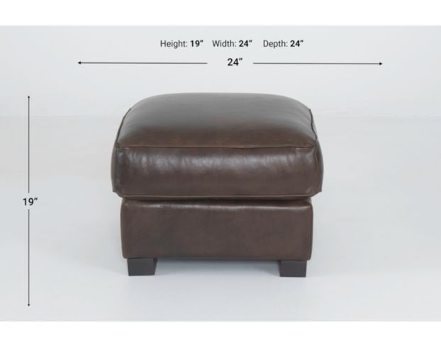 Soft Line America 7530 Collection Genuine Leather Chestnut Ottoman large image number 3