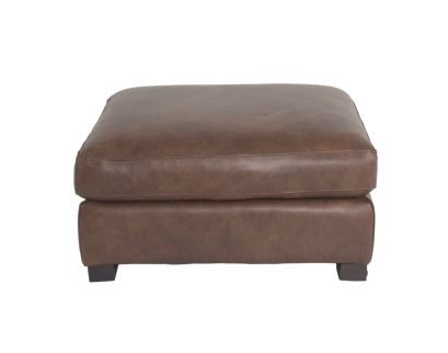 Soft Line America 7795 Dutton Chocolate Genuine Leather Ottoman