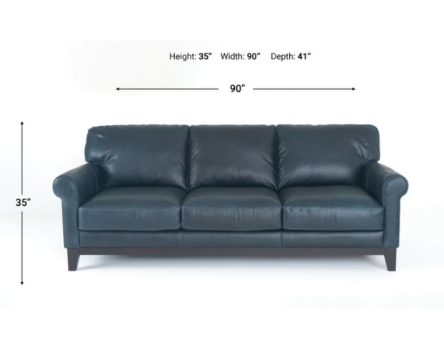 Soft Line America 7877 Waco Blue Genuine Leather Sofa large image number 8