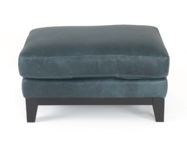 Soft Line America 7877 Waco Blue Genuine Leather Ottoman large image number 1