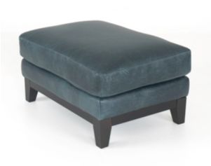 Soft Line America 7877 Waco Blue Genuine Leather Ottoman