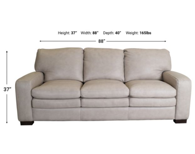 Soft Line America 7533 Collection 100% Leather Bone Sofa large image number 5