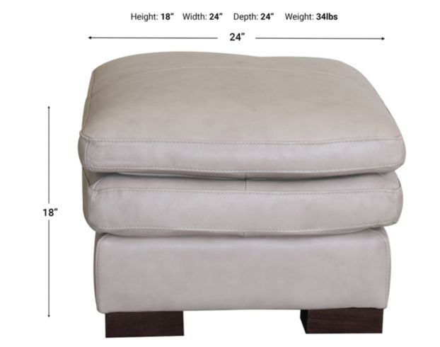 Soft Line America 7533 Collection 100% Leather Bone Ottoman large image number 3