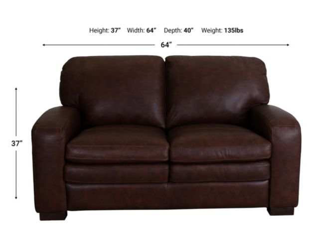 Soft Line America 7533 Collection 100% Leather Whiskey Loveseat large image number 6