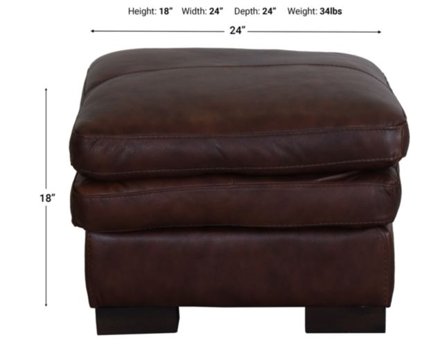 Soft Line America 7533 Collection 100% Leather Whiskey Ottoman large image number 5