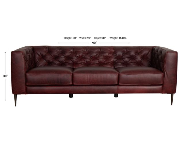 Soft Line America 7871 Collection 100% Leather Burgundy Sofa large image number 6