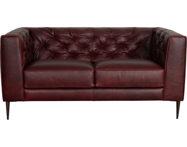 Soft Line America 7871 Collection 100% Leather Burgundy Loveseat large image number 1