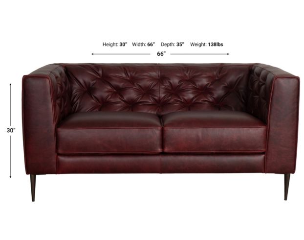 Soft Line America 7871 Collection 100% Leather Burgundy Loveseat large image number 6