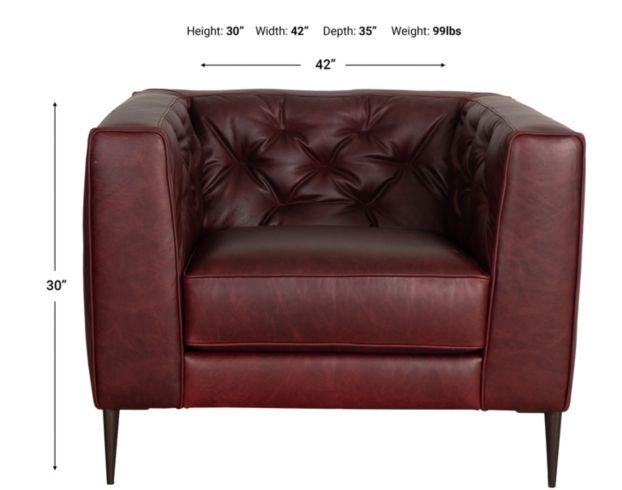 Soft Line America 7871 Collection Genuine Leather Burgundy Chair large image number 6