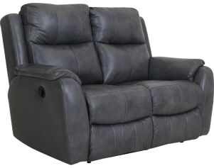 Southern Motion Marquis Gray Leather Reclining Loveseat