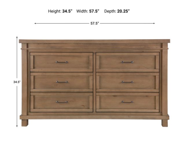 Second Story Home Rowan Sandwash 6-Drawer Double Dresser large image number 3